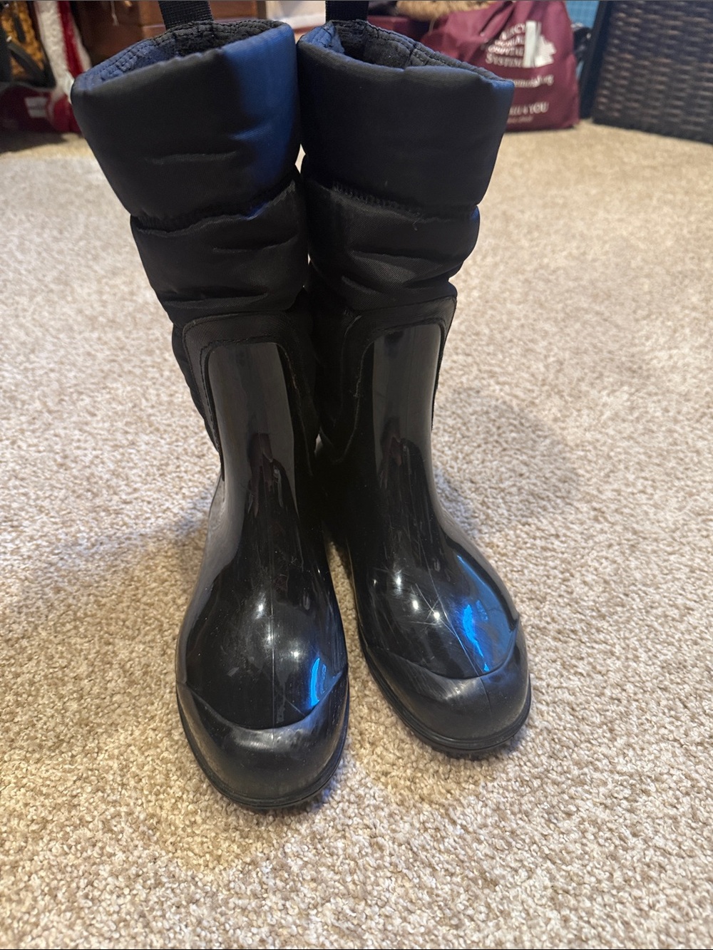 Michael Kors Black Puffer Boots with Logo Badge